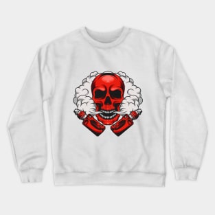 Vaping skull - smoking is never die Crewneck Sweatshirt